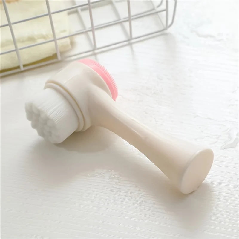 Silica Gel Facial Brush Double Sided Facial Cleanser Blackhead Removing Product Pore Cleaner Exfoliating Facial Brush Face Brush