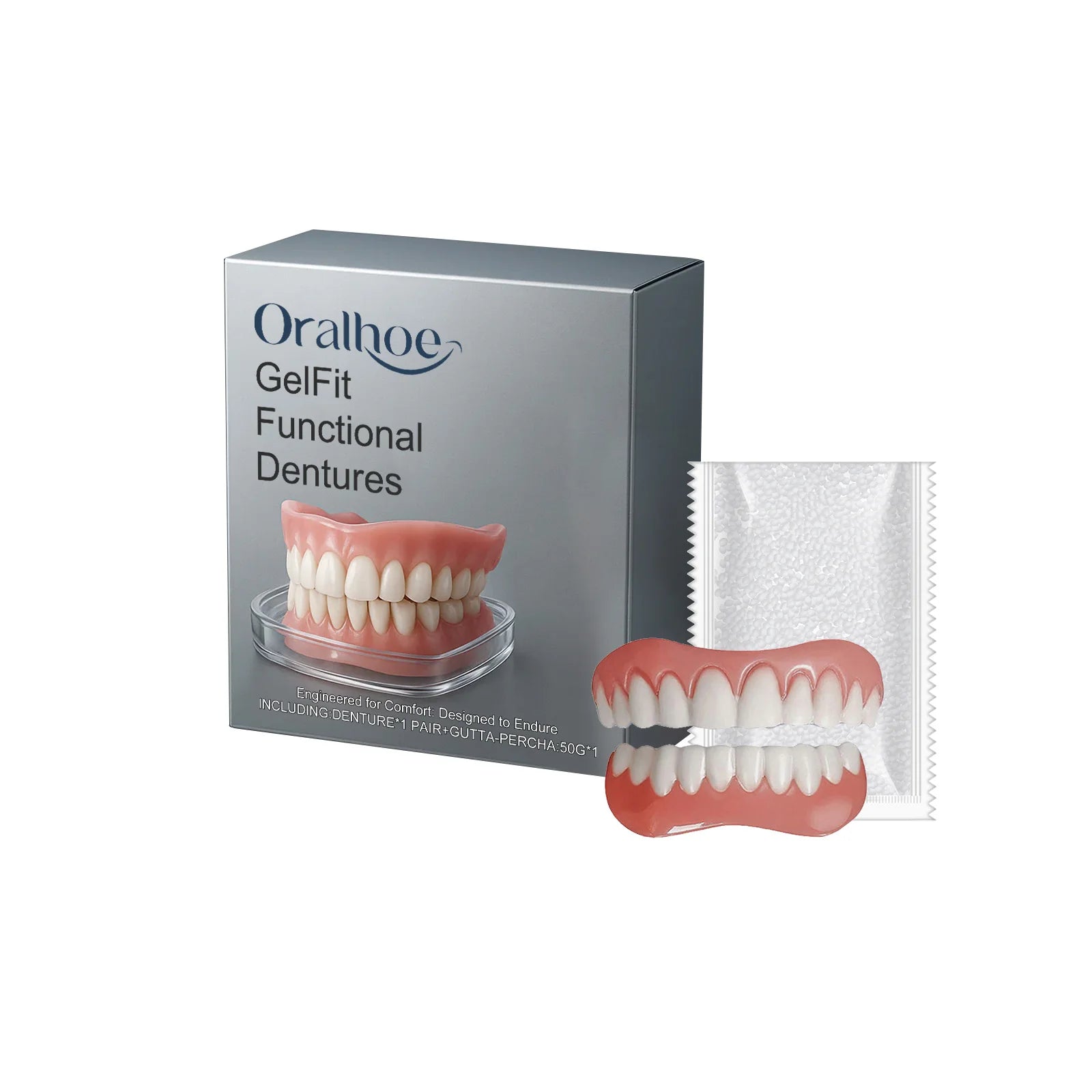 Denture Decoration Set Comfortably Cover Tooth Gaps Improve Smile Appearance Natural Fake Teeth Kit