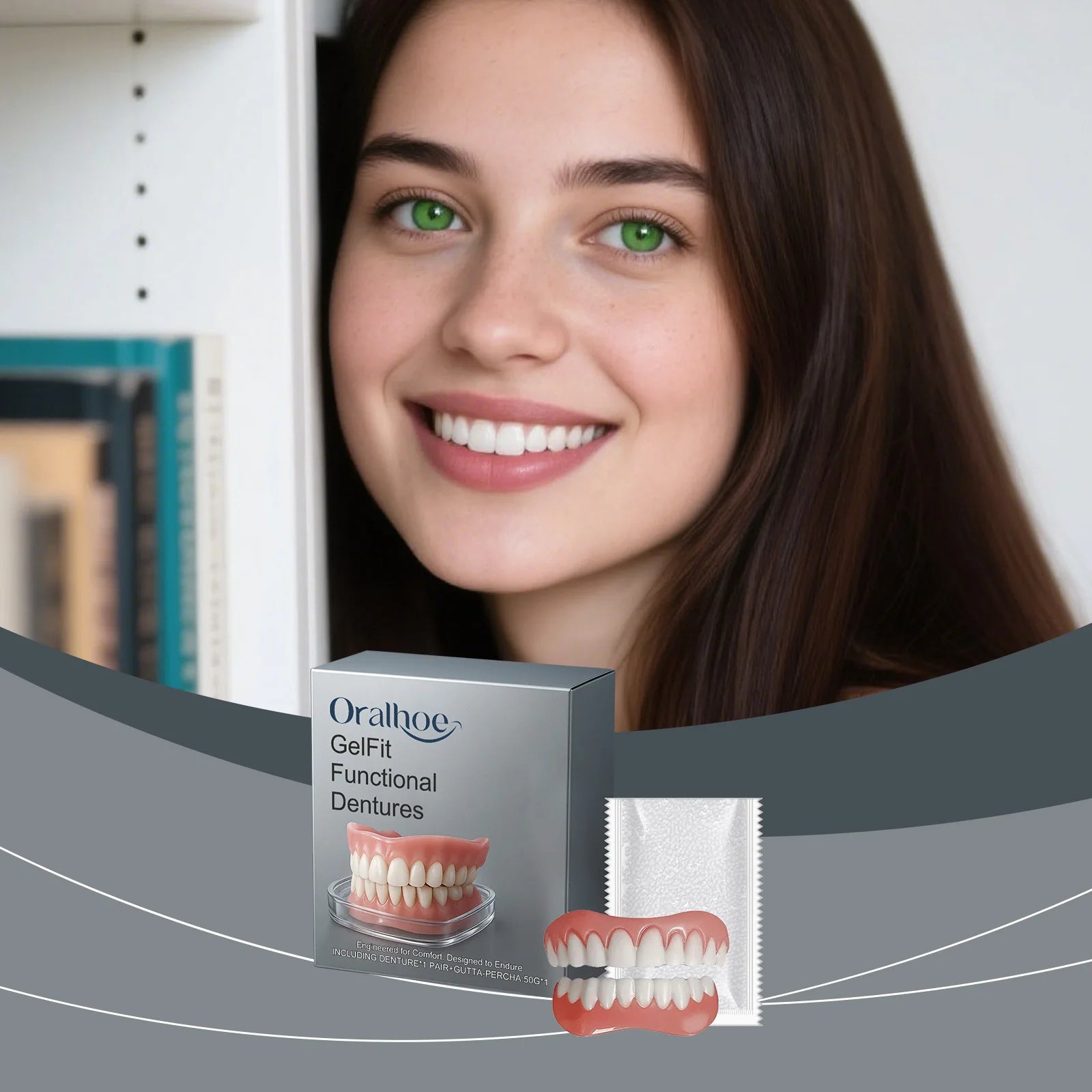 Denture Decoration Set Comfortably Cover Tooth Gaps Improve Smile Appearance Natural Fake Teeth Kit