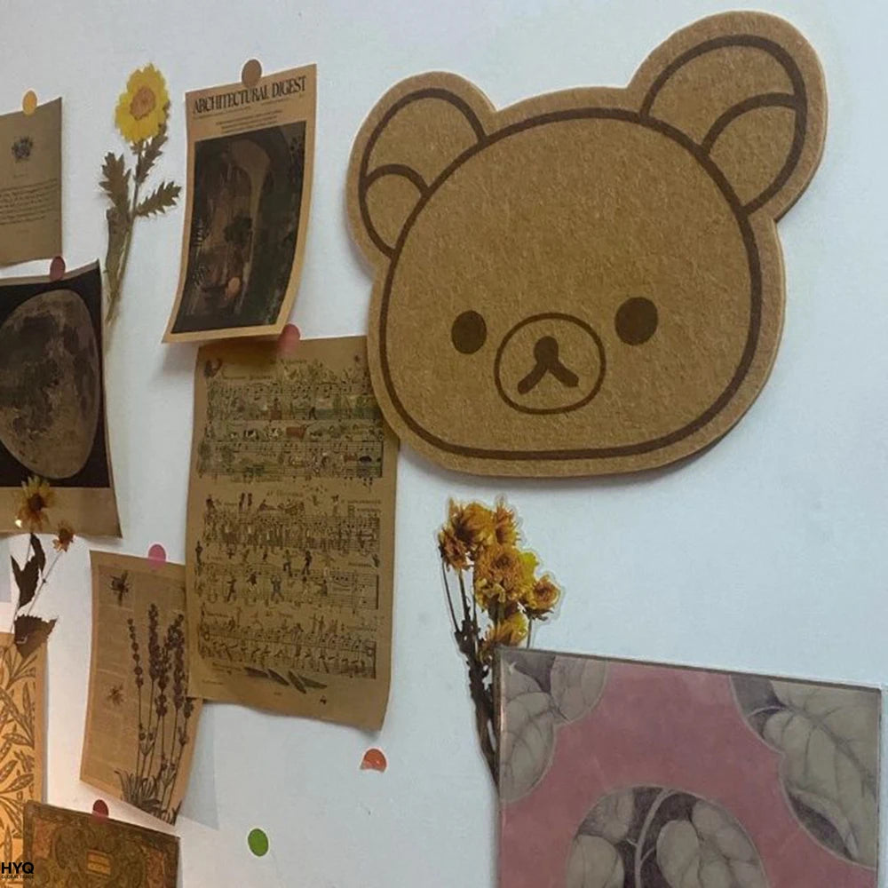 Tablero de fieltro de dibujos animados, decoración de pared, tablero de mensajes sin perforación