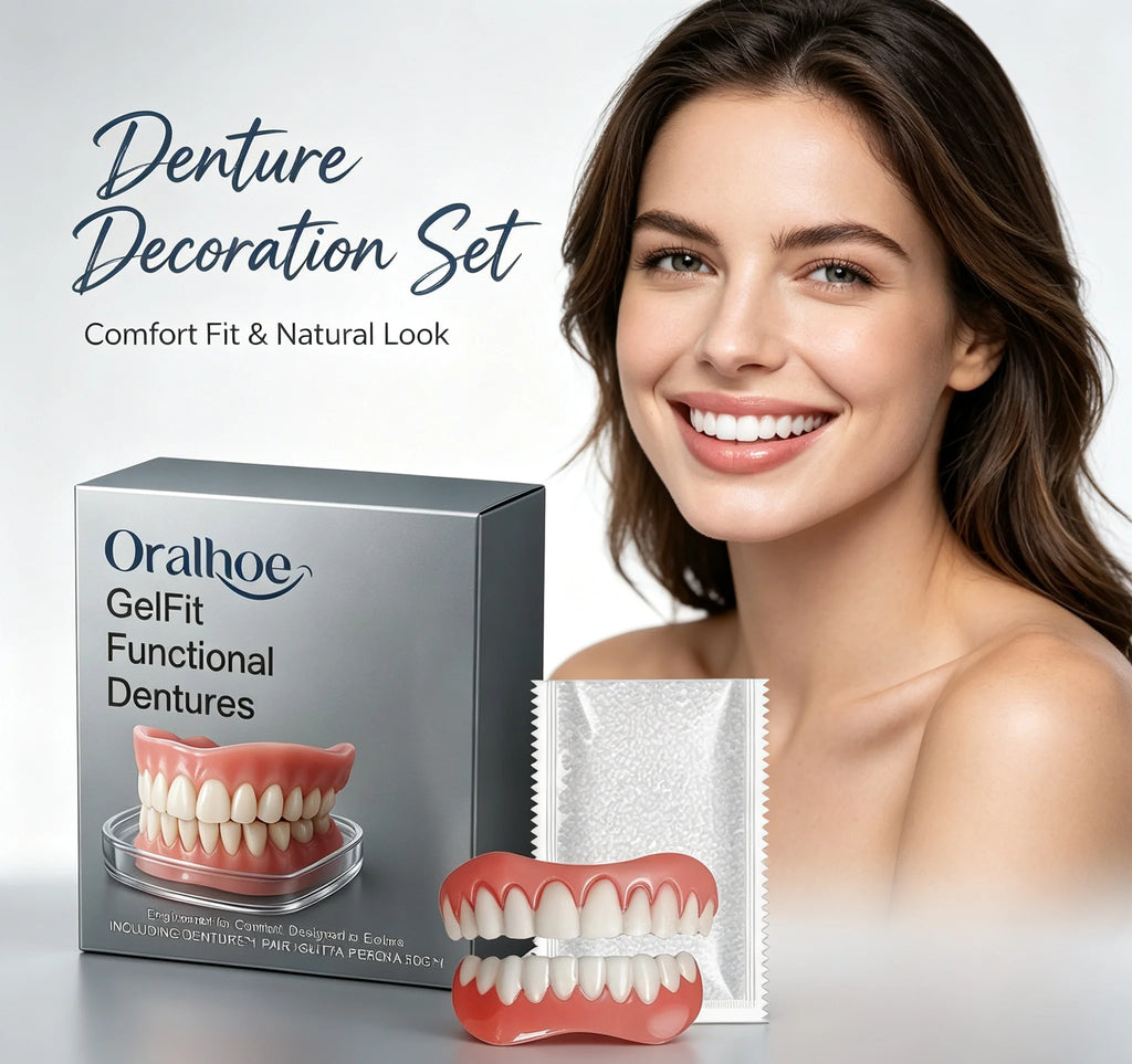 Denture Decoration Set Comfortably Cover Tooth Gaps Improve Smile Appearance Natural Fake Teeth Kit