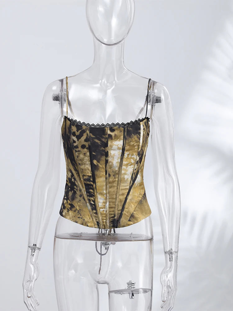 Sexy Satin Fish-bone Corset Women Slim Sleeveless Waist-cinching Spaghetti Strap Tank Tops 2026 New Ladies Spring Summer Outwear