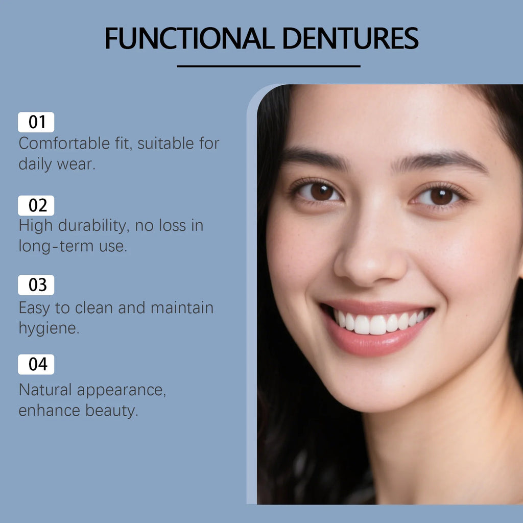 Denture Decoration Set Comfortably Cover Tooth Gaps Improve Smile Appearance Natural Fake Teeth Kit